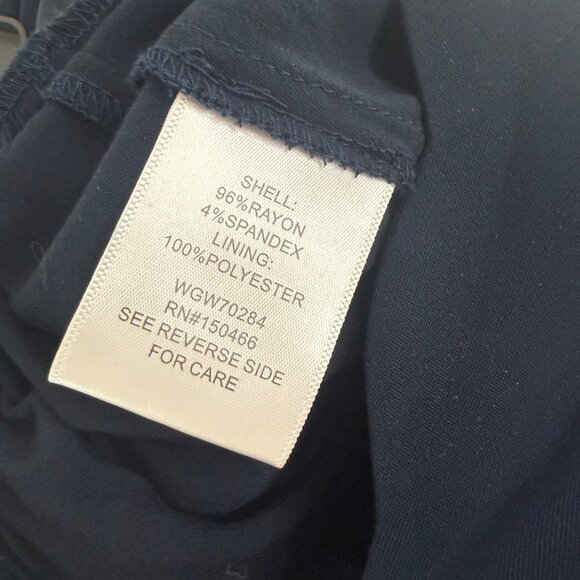 Market & Spruce Navy Scalloped Adjustable Strap Romper Back Cutout Pockets Small - Picture 8 of 9